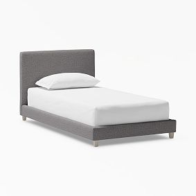 Payton Upholstered Bed, Single, Brushed Crossweave Charcoal
