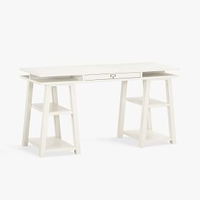 Customize It Open Core Desk + Trestle Base, Simply White
