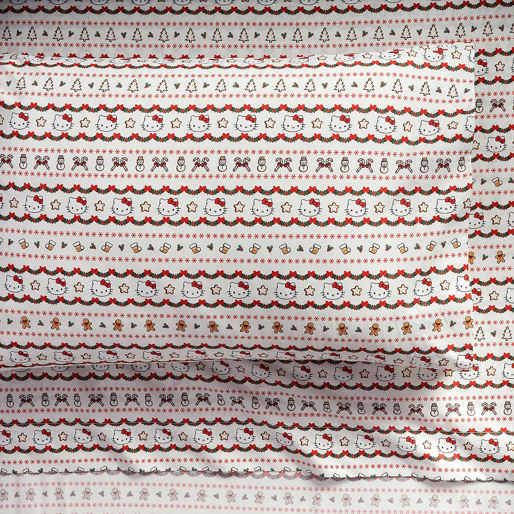 Hello Kitty&#174 Gingerbread Fair Isle Organic Sheet Set