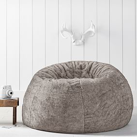 Tipped Faux Fur Bean Bag Chair