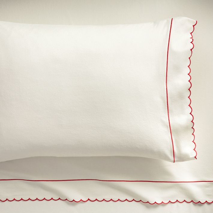 Scallop Flannel Sheet Set