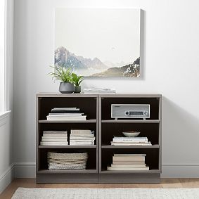 Bowen 3-Shelf Low Bookcase, Set of 2 (42&quot;)