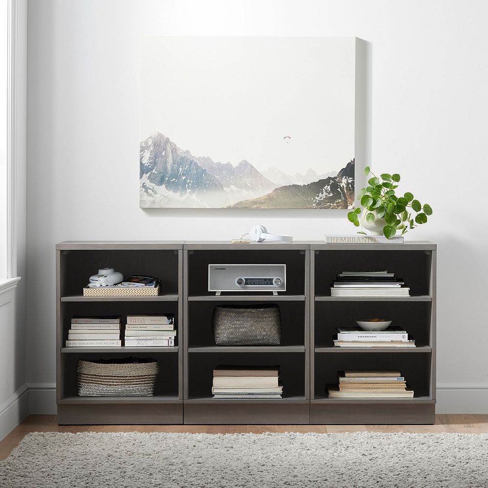 Bowen 3-Shelf Low Bookcase Set of 3 (63") - Stylish Storage