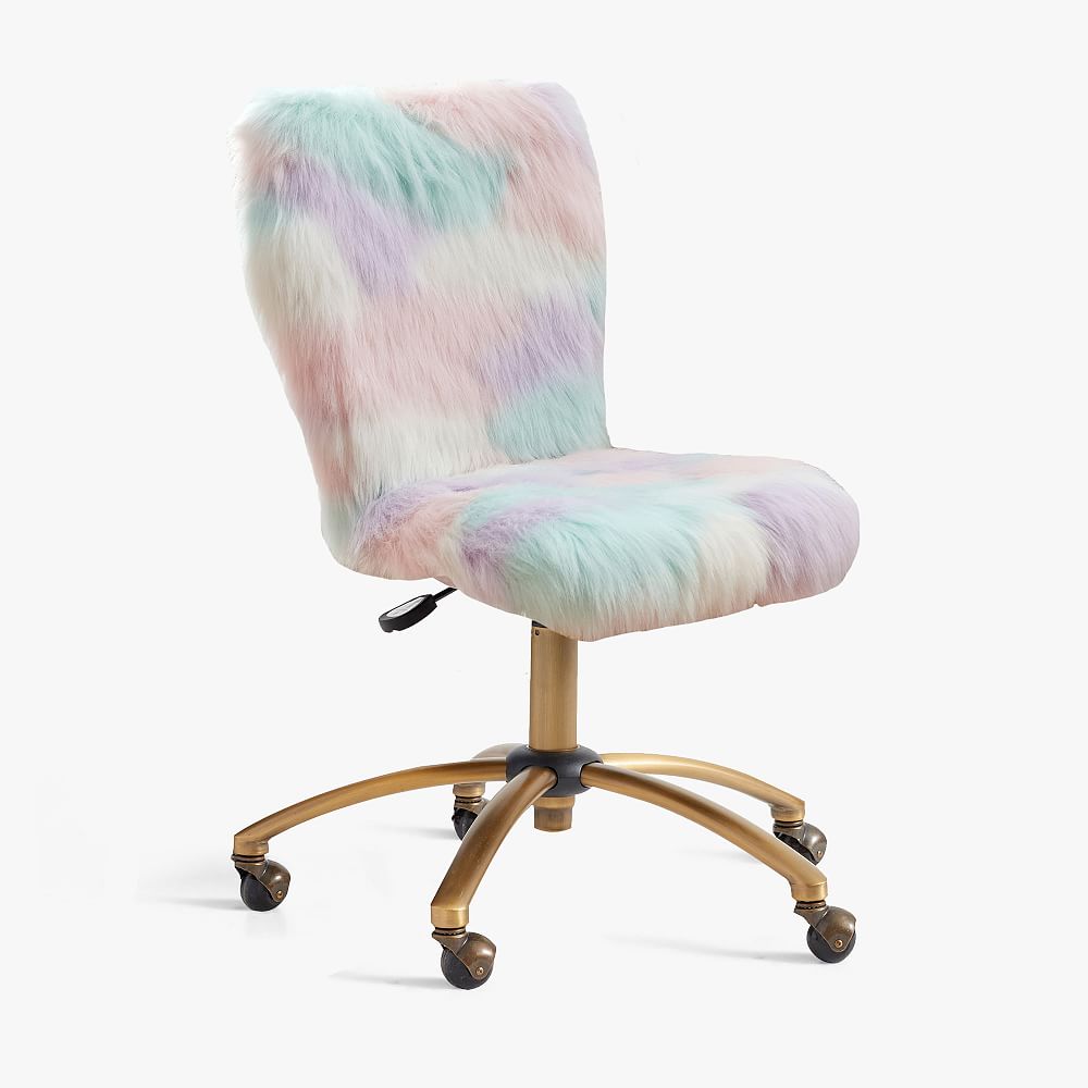 Unicorn Faux-Fur Airgo Swivel Desk Chair