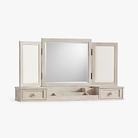Beadboard Mirror Vanity Desk Hutch