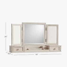 Beadboard Mirror Vanity Desk Hutch