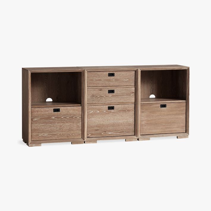 Callum Triple Low Bookcase with Drawer Storage (75&quot;)