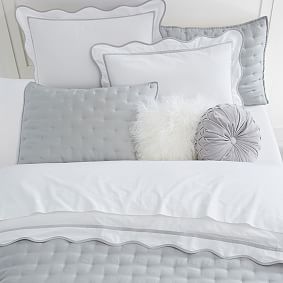 Classic Scallop Trim Organic Duvet Cover