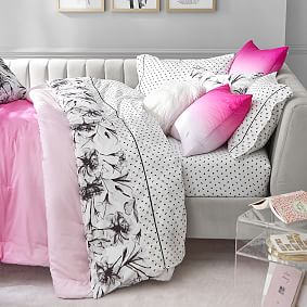 Monique Lhuillier Shadow Floral Sateen Duvet Cover