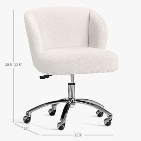 Polar Bear Ivory Wingback Swivel Desk Chair
