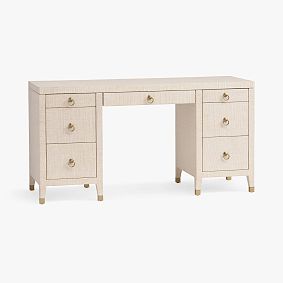 AERIN Raffia Storage Desk