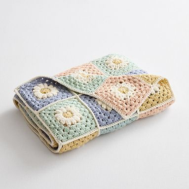 Daisy Crochet Throw, 40x50, Multi