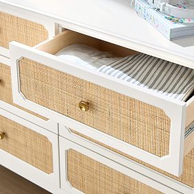 Auburn 6-Drawer Caned Dresser (51w x 21d&quot;)