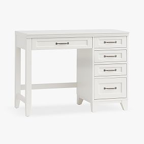 Hampton Single Pedestal Storage Desk, Simply White