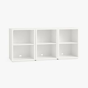 Keaton Wall System Triple Set, 3 Cubby with bases, Simply White
