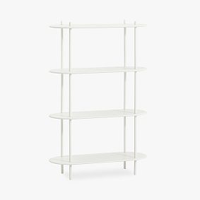 Rounded Bookshelf, White, Parcel