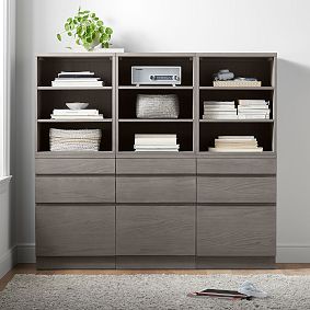 Bowen Triple Tall Bookcase with Drawers (63&quot;)