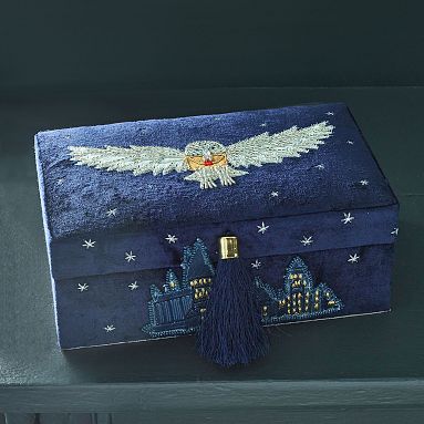 Harry Potter&#8482; Hedwig&#8482; Beaded Velvet Jewellery Box