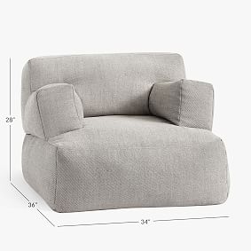 Boucle Twill Gravel Eco Lounger