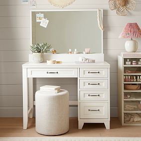 Hampton Single Pedestal Vanity Desk Topper