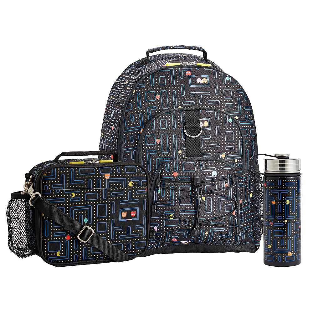 PAC-MAN Large Backpack and Cold Pack Lunch Bundle, Set of 3
