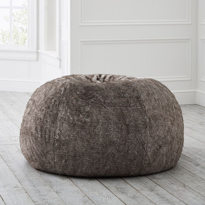 Tipped Faux Fur Bean Bag Chair