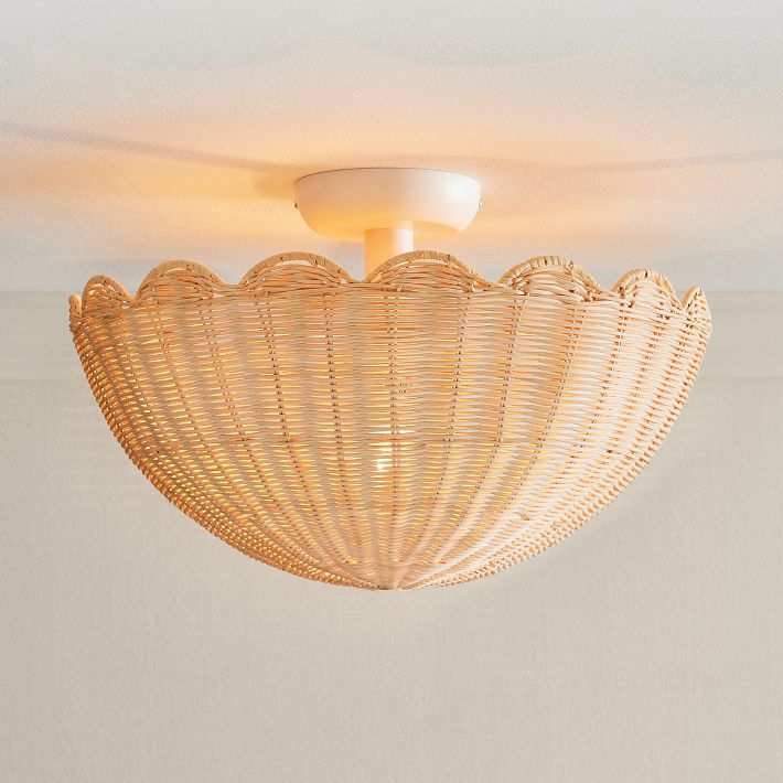 Rattan Bubble Flush Mount