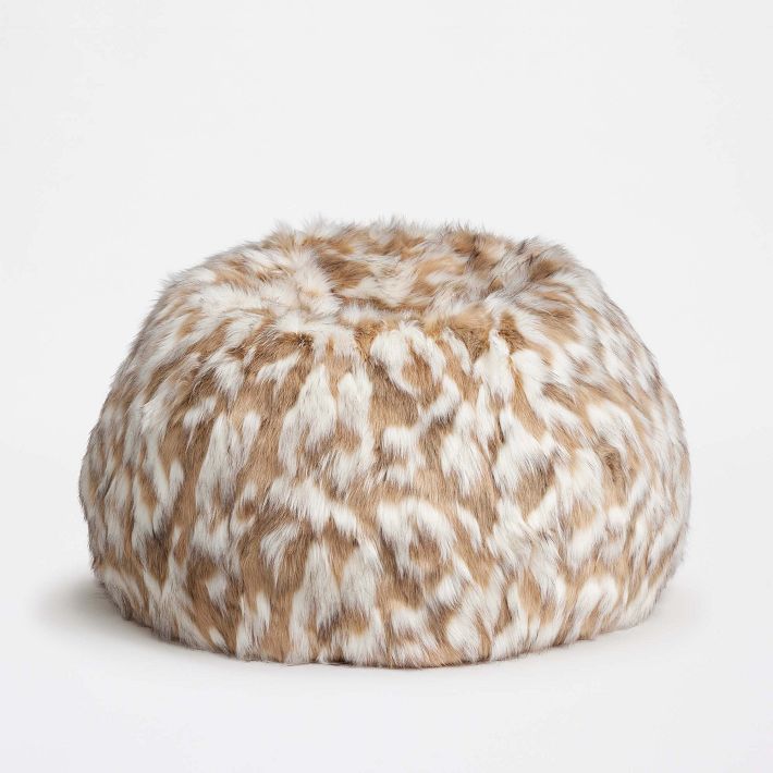 Statement Faux Fur Multicolour Bean Bag Chair Slipcover Only