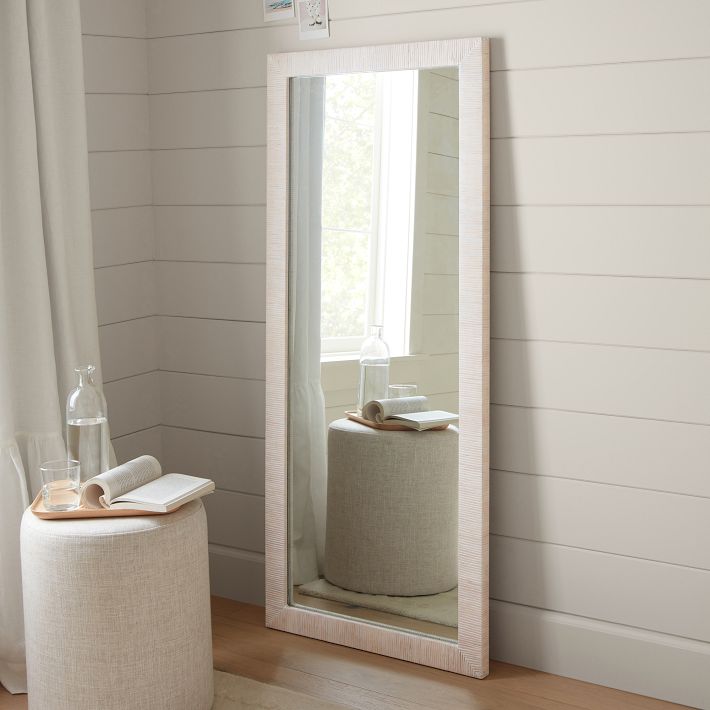 Coastal Rattan Floor Mirror (19&quot;x57&quot;)