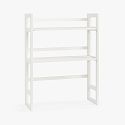 Dorm Foldable Wood Shelving Hutch, Simply White