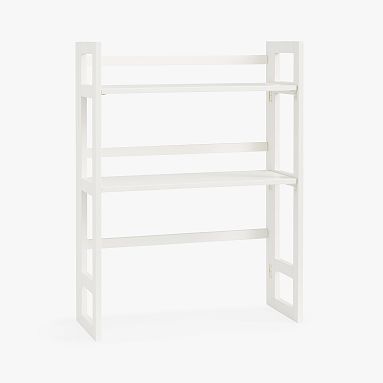 Dorm Foldable Wood Shelving Hutch, Simply White