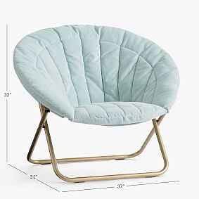 Performance Everyday Velvet Light Pool Channel Stitch Hang-A-Round Chair