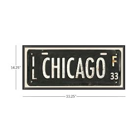 Chicago Framed Art, 33.25&quot;x14.25&quot;
