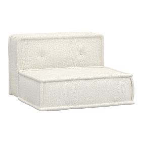Open Box:  Cushy Lounge Armless Chair, Tweed Ivory, IDS