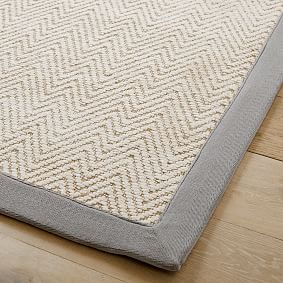 Thick Border Chenille Jute Rug - Gray