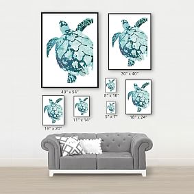 Tropical Sea Turtle Framed Art by Minted&#174;