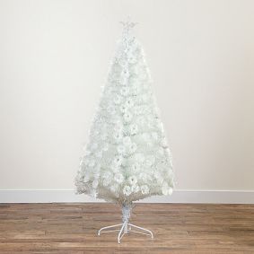 Pre-Lit Artificial White Christmas Tree (6 Ft.)