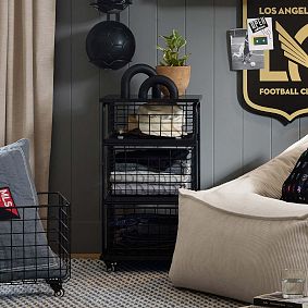 Metal Grid Storage Cart