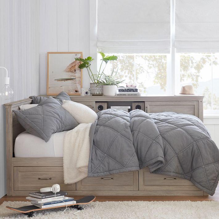 Corner storage bed queen discount