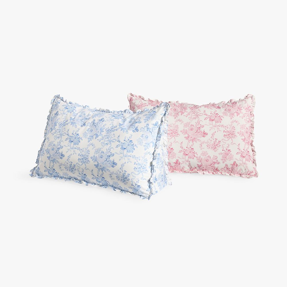 LoveShackFancy Garden Damask Ruffle Wedge Pillow