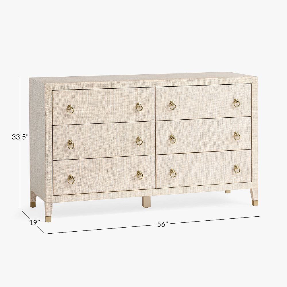 AERIN Raffia 6-Drawer Dresser - Stylish Storage Solution