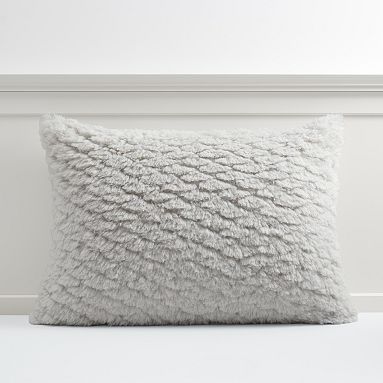 Cloud Fur, Standard Sham, Grey