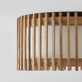 Blaine Wooden Drum Flush Mount (17&quot;)