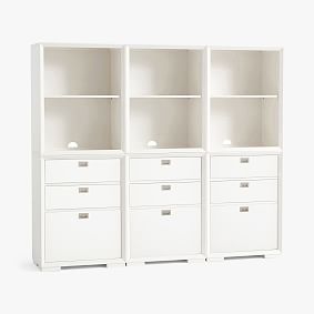 Callum Triple Tall Bookcase with Drawers (75&quot;)