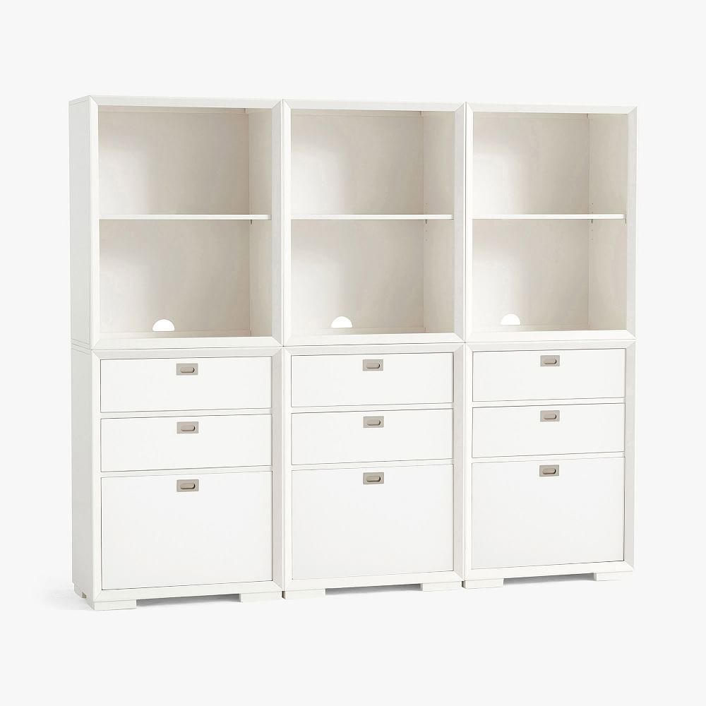 Callum Triple Tall Bookcase with Drawers (75&quot;)