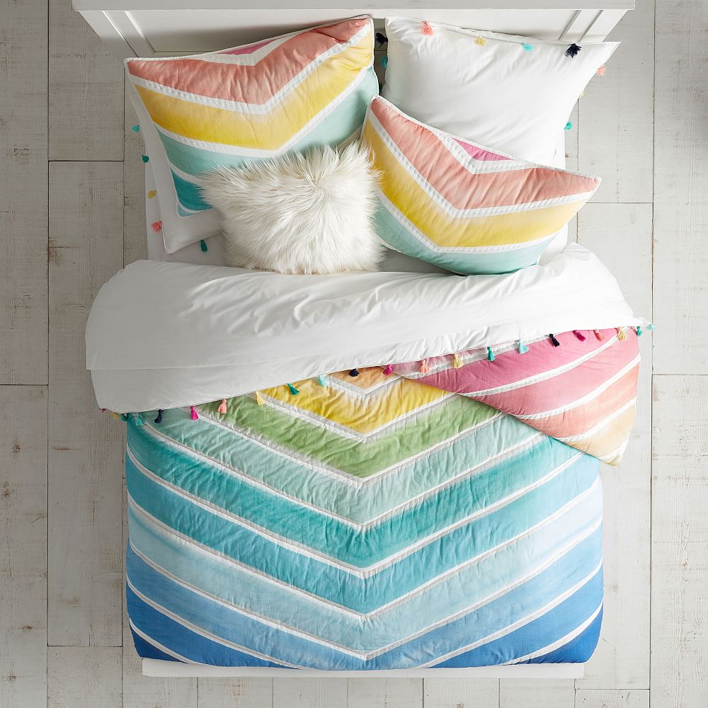 Rainbow Chevron Quilt &amp; Sham - Get The Look