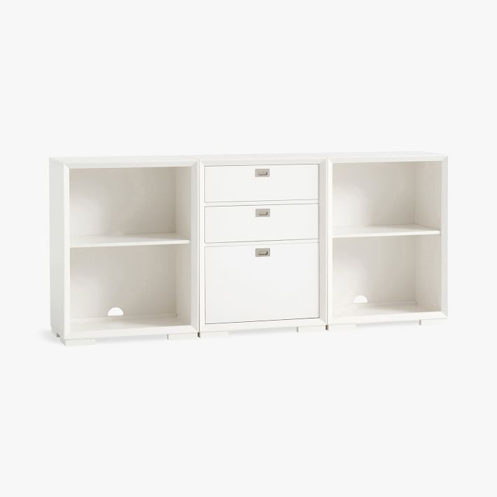 Callum Triple Mixed Shelf Low Bookcase (75&quot;)