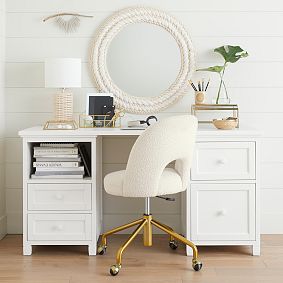 Gold Metal Desk Shelves