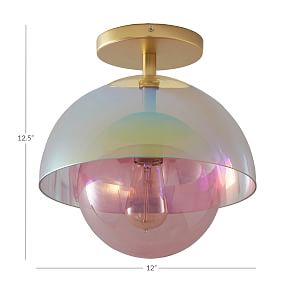 Iridescent Layered Glass Flush Mount
