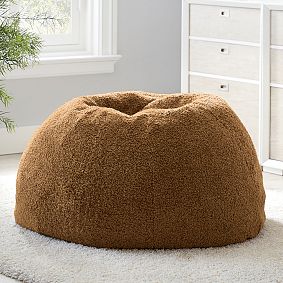 Teddy Bear Faux Fur Bean Bag Chair Slipcover Only